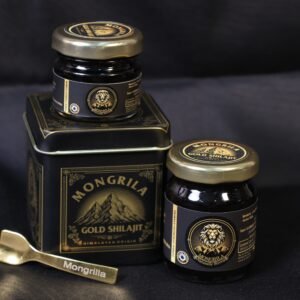Mongrila Gold Shilajit Resin Jar with 24K Gold and Saffron